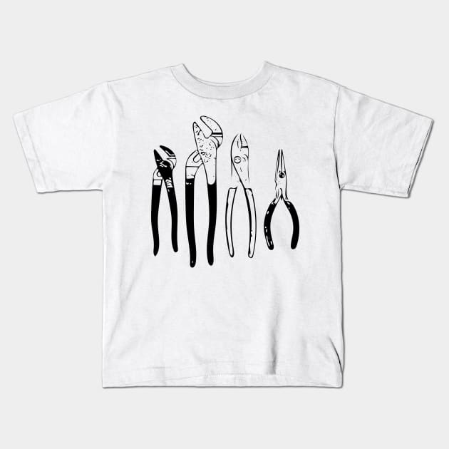 Hand tools - Pliers Kids T-Shirt by liiwii